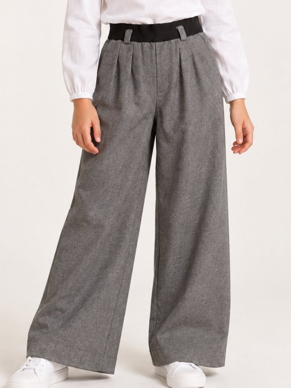 Zara Girls Gray Wide Leg Pleated Pants Size 8
